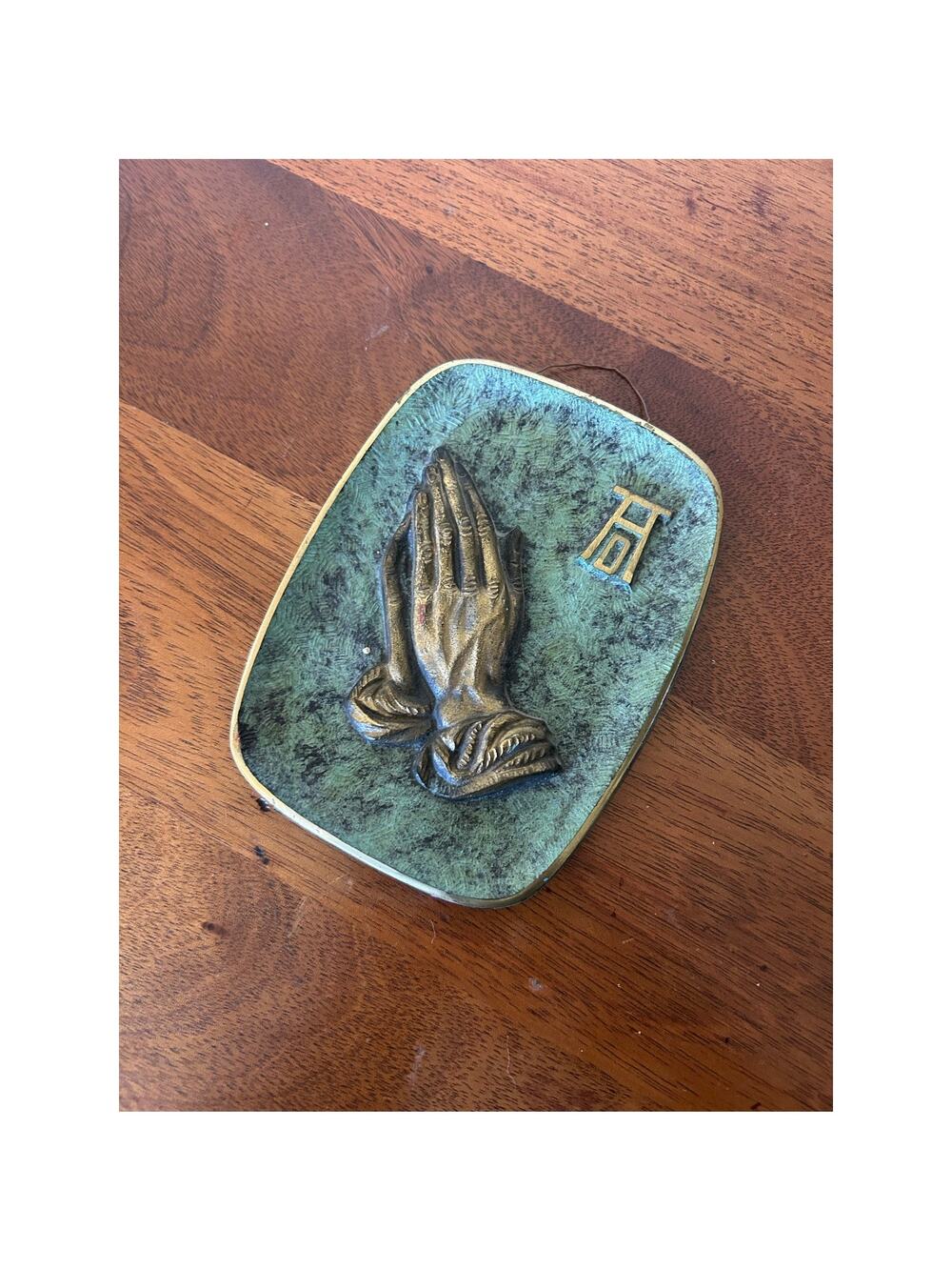 Vtg Albrecht Dürer Praying Hands Brass Wall Plaque Germany Religious Decor